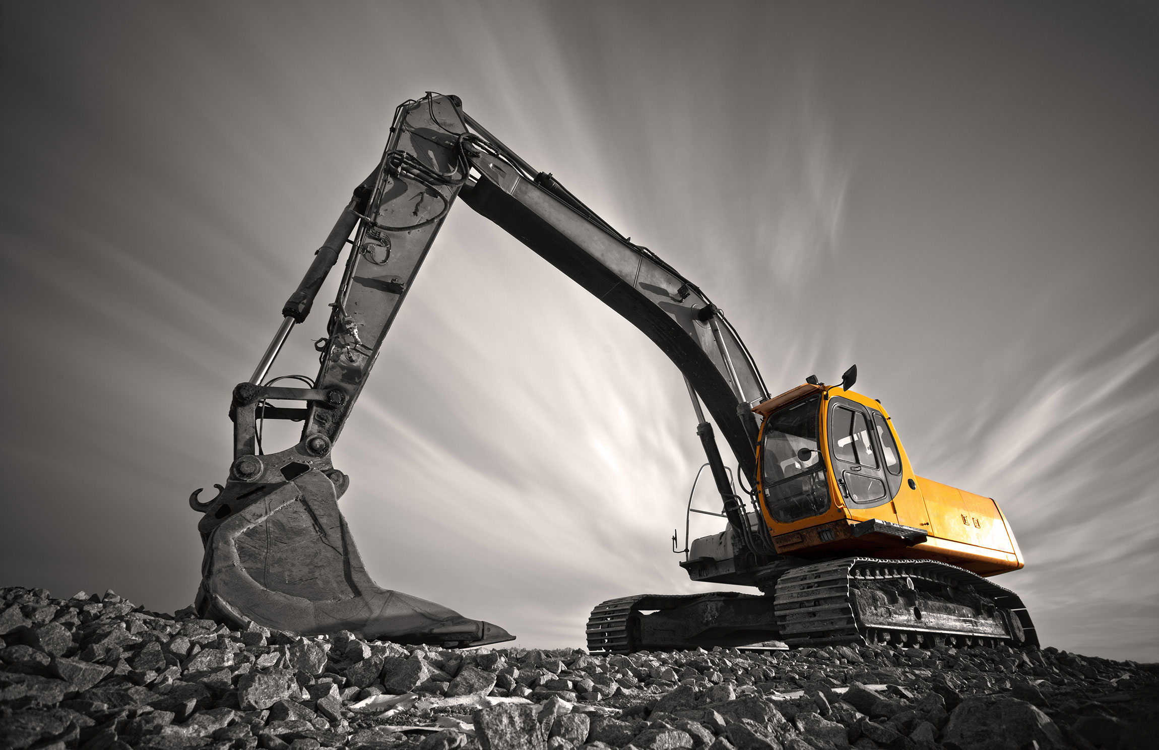 Excavator in operation.